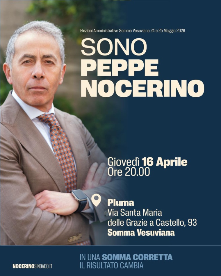 Nocerino candidato sindaco a Somma Vesuviana. Giovedì nuovo incontro pubblico